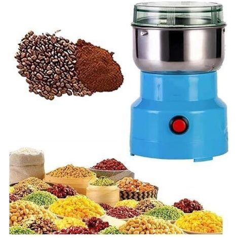 BUNTHAUS 200W Moulin à Céréales Multifonctionnel (Bleu), Moulin à Café Ultra Fin, 200ml Broyeur à Épices Électrique Portable, Acier Inoxydable, Parfait pour Matières Sèches, Herbes, Café (1/5)