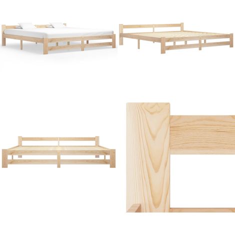 Massivholzbett Kiefer 200x200 cm - Massivholzbette - Kiefernbett - Doppelbett - Bettgestell - Bettrahmen - Home & Living (1/5)