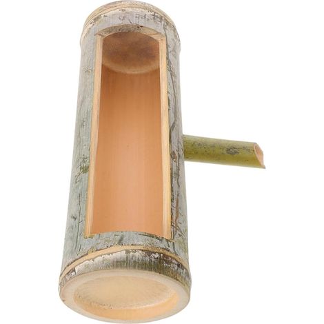 Fontaine Japonaise Extérieure en Bambou Naturel Fait Main, Accessoire Zen pour Jardin et Aquarium, Ornement Esthétique et Amulette pour Bassin et Poissons