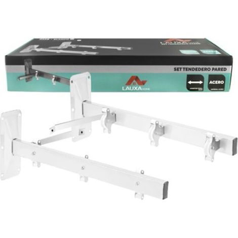 Set tendedero pared 46cm - blanco, LAUXA HOME.