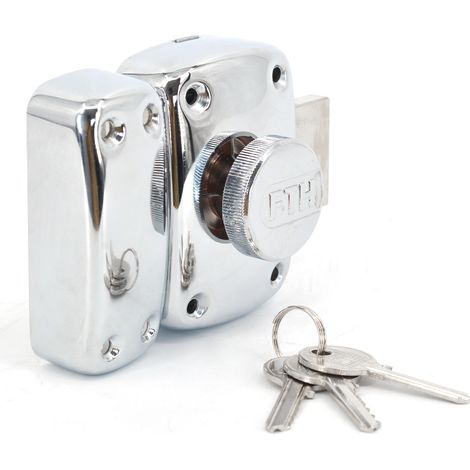 Thirard – Verrou de porte haute sécurité à bouton 45 mm – Cylindre 5 goupilles – Acier embouti – Gâche pour huisserie bois – Installation rapide