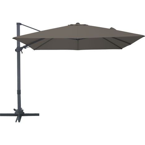 Axi Alina Parasol Déporté Carré 300 X 300 Cm, Anthracite/Taupe Pour Le Jardin / Terrasse Avec Armature Thermolaquée Pied En Croix Et Housse De Protection Inclus Inclinable Et Pivotant À 360°