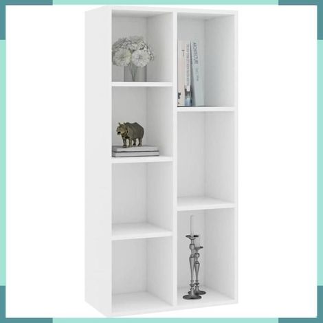 Bibliothèque - 801107 - Blanc - Bois d'ingénierie - 50 x 25 x 106 cm (1/4)