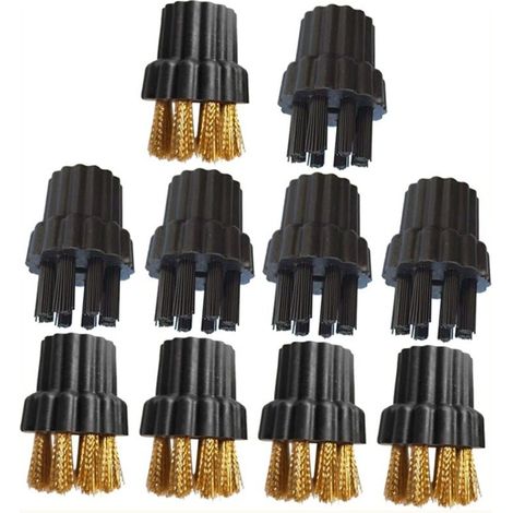10 cabezales de cepillo de latón para mopa de vapor. Repuestos para cabezales de cepillo de limpieza a vapor. Accesorios para cabezales de cepillo.