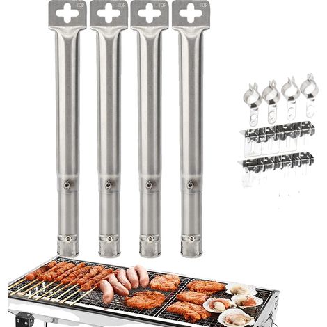 Tubo para quemador de barbacoa, acero inoxidable, longitud ajustable de 30 a 45 cm, diámetro de 25,4 mm, juego de 4 piezas, compatibilidad universal. (1/5)