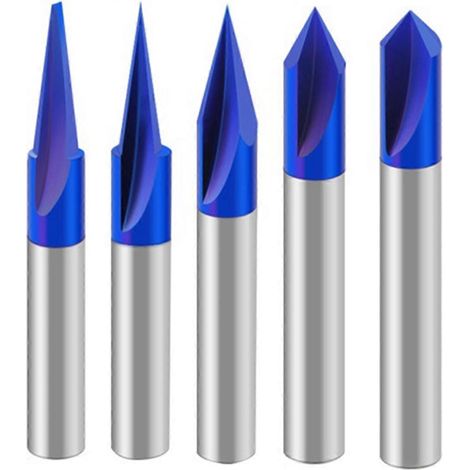 Set mit 5 Holzfräsern, blaue Nano-V-Klinge (1/5)