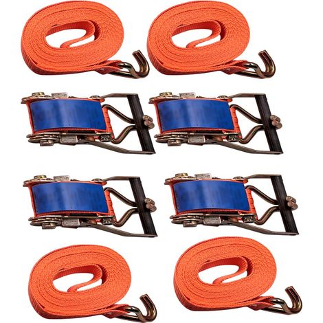x10 6m 5000kg 50mm Recovery Ratchet Straps Tie Down J Hook lashing strap (1/5)