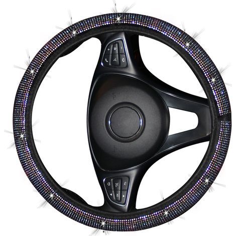Lenkradbezug, elastisch, Kristall-Diamant-Design, komfortabler Griff, rutschfest, universell passend für Lenkräder mit 37 bis 38 cm Durchmesser (1/5)