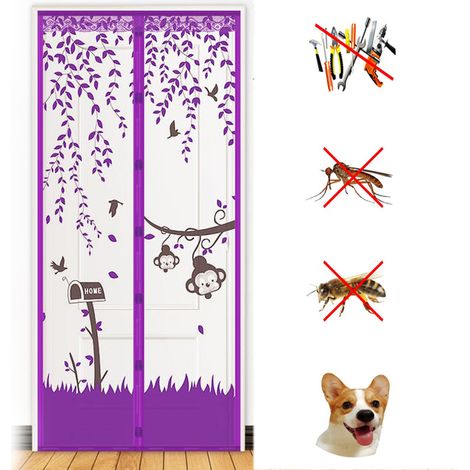 Porte moustiquaire protection contre les insectes 100 x 210 cm, magnétique, rideau magnétique pour porte de balcon et porte terrasse (1/5)