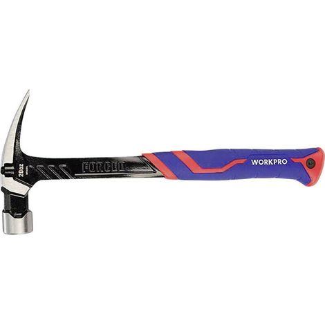– Marteau de charpentier 560 g – Acier forgé – Poignée ergonomique anti-vibration – Extracteur de clou latéral (1/5)