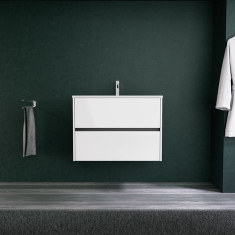 Inda - Mobile bagno L.80 con lavabo opaco / Bianco lucido 2