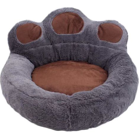 BelleRise - Canapé-lit moelleux pour chats et chiens de petite et moyenne taille, motif patte d'ours, en peluche chaude pour se blottir contre (1/5)