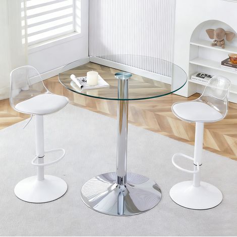 Set tavolo alto FloraGrace 89x89x104 cm in vetro trasparente e metallo, regolabile (1/5)