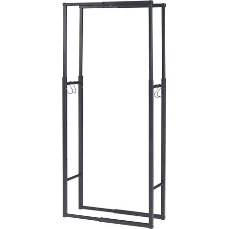 Portalegna in acciaio larghezza 60-100 cm nero 030010490
