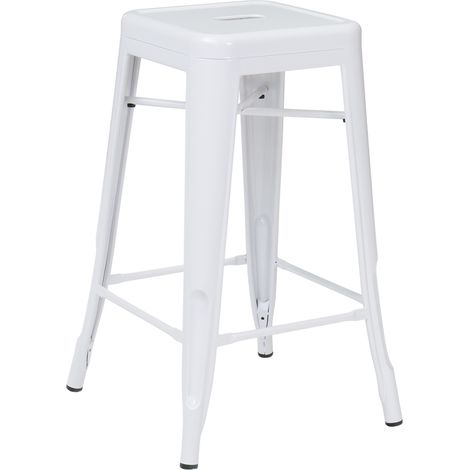 Pack de 4 taburetes altos apilables en acero Lix SKLUM