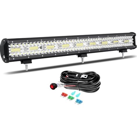 65cm 26'' 540W Barre LED 4x4, Rampe LED avec 12V Câblage Étanche Feu Antibrouillard Lumineuse Lampe pour Voiture Camion Tracteur Quad Bateau Véhicule, 6000K Blanc (1/5)