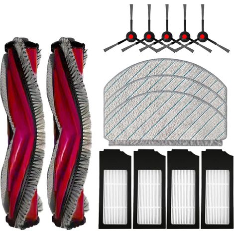 Accesorios para la aspiradora robot Kovos Yeedi C12 Pro Plus: cepillo giratorio, cepillo lateral, filtro y plataforma de descanso - Juego de 14 piezas (1/4)