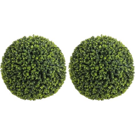 Boules d'eucalyptus artificielles de 52 cm, vendues par lot de 2, plantes décoratives résistantes aux UV avec 1086 feuilles pour une utilisation intérieure et extérieure