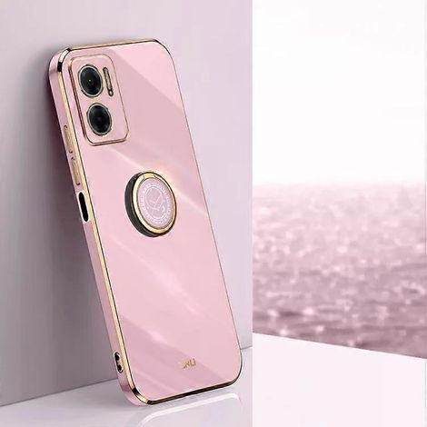 Coque de téléphone Xiaomi Redmi Note 11E en TPU - Finition électroplaquée 6D, avec anneau de maintien, couleur violet cerise (1/2)