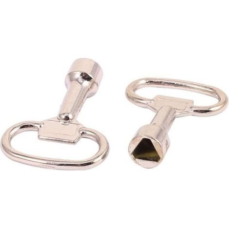 2Pcs Clé Triangle Poubelle Clé douille pour 8mm Triangulaire Panneau Serrure Armoire (1/3)