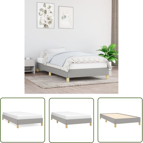 The Living Store Bettgestell ohne Matratze Hellgrau 100x200 cm Stoff - Bettrahmen - Doppelbett - Boxspringbetten - Lattenrost - Schlafzimmermöbel (1/5)