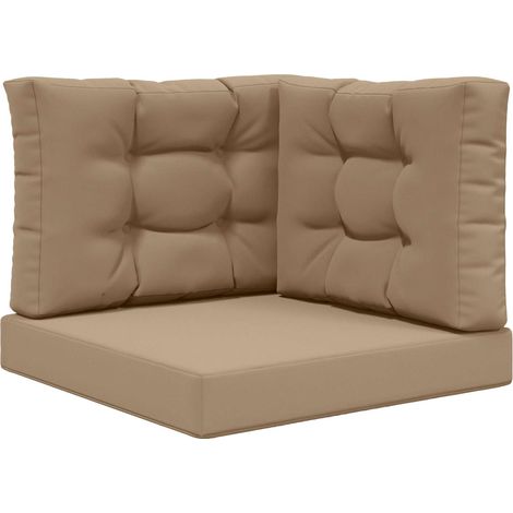 Maison Exclusive - Sofakissen für draußen 3 pcs Taupe Polyester