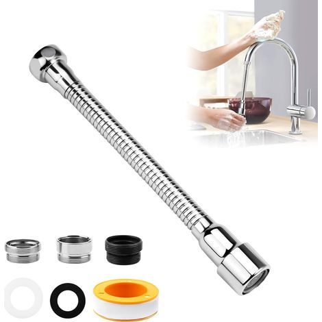 Piece Faucet Extension, Stainless Steel, 360° Rotation, Thread Adapter, Kitchen Bathroom (1/5)