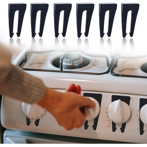 Schwarze Schutzkappen für Herdknöpfe – 6er-Pack Kindersicherungen für Gasherdknöpfe, für Zuhause, Küche, Restaurant oder Schule (1/5)