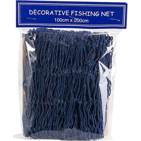 Herbstdekoration, Wohndeko, maritimes Motiv, Fischernetz, Muschel, Küstenmotiv, Wandbehang im Strandstil, Dekoration für Hauspartys, Schlafzimmerdekoration, ästhetischer Weihnachtsschmuck, blau, 25 (1/3)