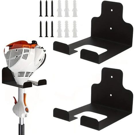 Filiyano-Supports muraux pour outils de jardin - Fixations murales pour tondeuses à gazon, tracteurs de jardin et rangement de garage - Lot de 2 (1/5)