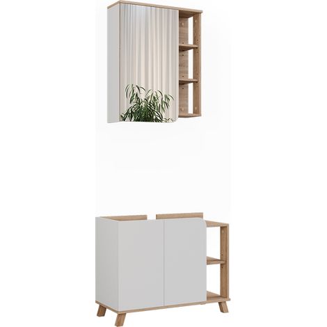 Badmöbel-Set Karen, Sonoma/Weiß, 2 Teile, Vicco