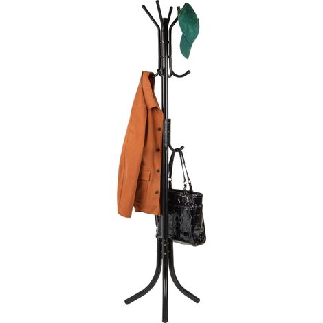 Mind Reader COATRACK11 Appendiabiti in metallo in piedi per cappello, 11 ganci per giacca, borsa, sciarpa, supporto per albero ombrello, nero (1/4)