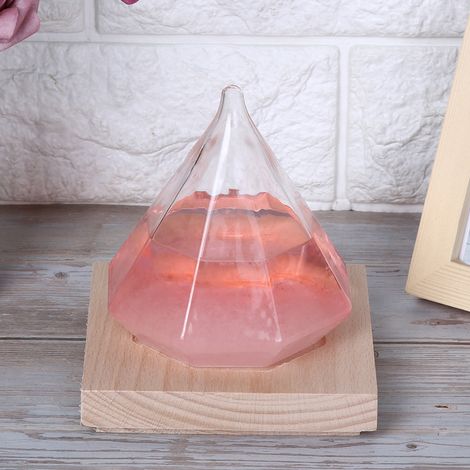 Bouteille en verre unique en forme de diamant avec prévisions météo - décoration intérieure, cadeau d'anniversaire, rose (1/5)