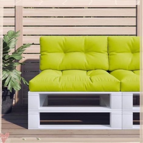 360700 Coussins de palette lot de 2 vert vif tissu (1/5)