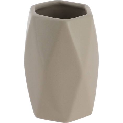 Becher aus steinzeug in rautenform - taupe - Tendance
