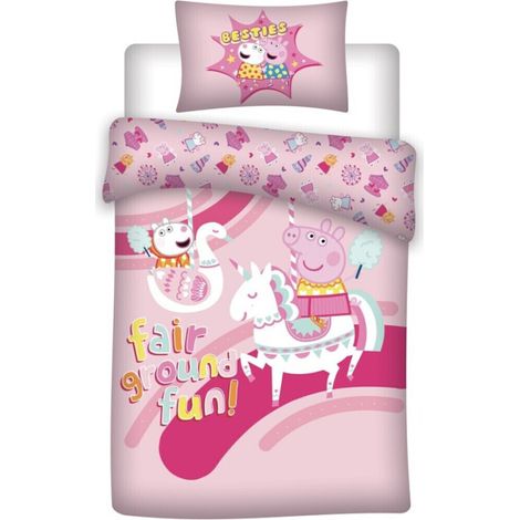 Parure de lit réversible Peppa Pig - -Fair Ground Fun - - 140 cm x 200 cm (1/2)