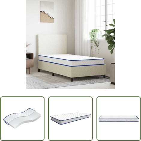 Sommeil paisible - Matelas en mousse à mémoire de forme blanc 90x190x17 cm doux (1/5)