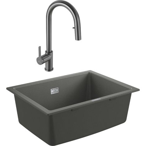 Grohe K700U lavello composito + Ceramia Timeless miscelatore (G31655TML2BGM-SET) (1/5)