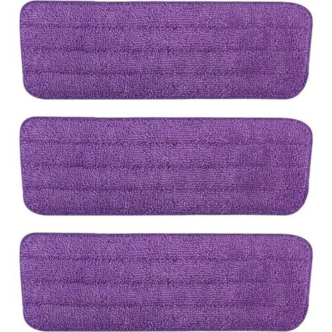 Purple Microfiber Replacement Mop Pad for Spray Mop/Steam Cleaner, 3 Pack Replacement Cleaning Sleeves for Mop/Flat (42 x 14 cm) (1/5)