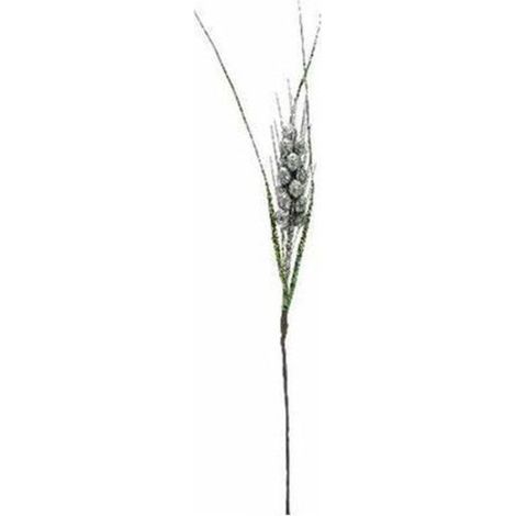 Spiga natalizia con foglie  15 cm - colore argento - addobbo decorazione natale