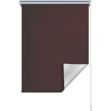 Tenda a rullo oscurante a isolamento termico con rivestimento senza trapano.70cm x 200 cm. Marrone (1/5)
