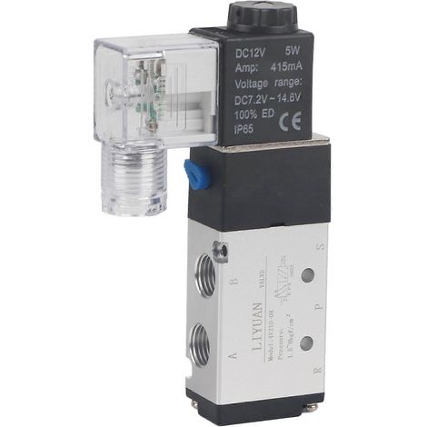 4V210-08 Magnetventil, 2-Wege, 5-Port, pneumatisches Steuerventil (DC12V)