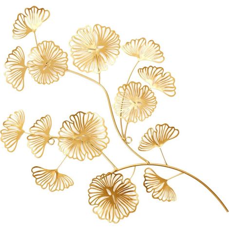 Décoration Murale en Métal "Fleur" 54cm Or (1/3)