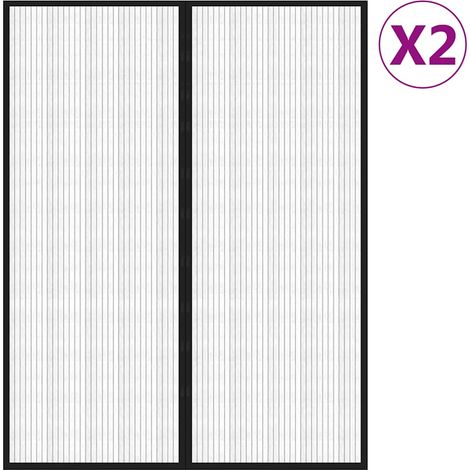Maison Exclusive - Tende Antimosche 2 pz per Porte con Magneti Nere 230x160 cm (1/5)