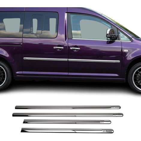 Garniture Baguette de porte latérale pour VW Caddy 2003-2015 chromé inox 4Pcs (1/5)