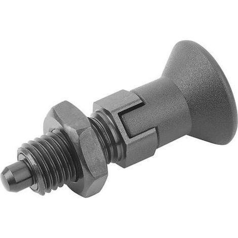 KIPP Arretierbolzen GR.1 M10x1 Ø5 Form D Rastnut Kontermutter Stahl (1/3)