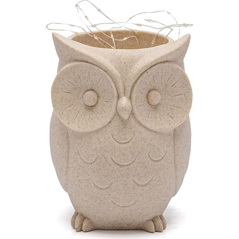 Beige Pot de Fleurs Statue en résine Solaire, Pot décoratif Lumineux Animal la Nuit. Convient pour Le Balcon, Jardin, Salon, Rebord de fenêtre (1/5)