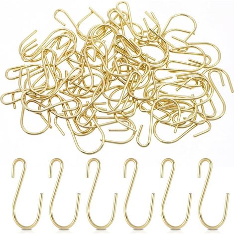 Bardusch-60 petits crochets en forme de S en acier inoxydable doré, pour DIY, artisanat, bijoux. (1/5)