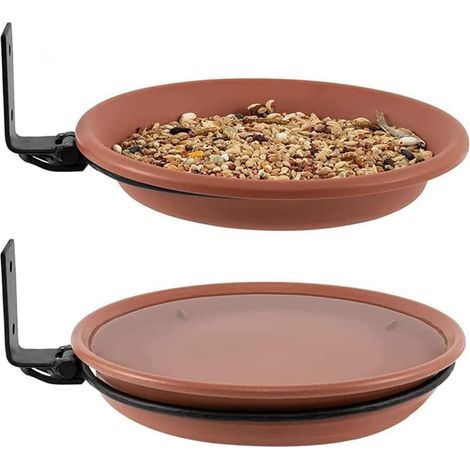 2 Pièces Mangeoires pour Oiseaux Sauvages, Bains pour Oiseaux Sauvages, Mangeoire Oiseaux Exterieur Suspendue, Abreuvoir Oiseau Jardin, Bain d'oiseau Anneau Support, Baignoire Oiseaux avec Accessoire