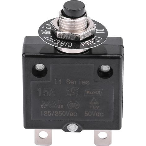 Disjoncteur thermique à réarmement manuel 15 A avec protection contre les surintensités et les surcharges (1/5)